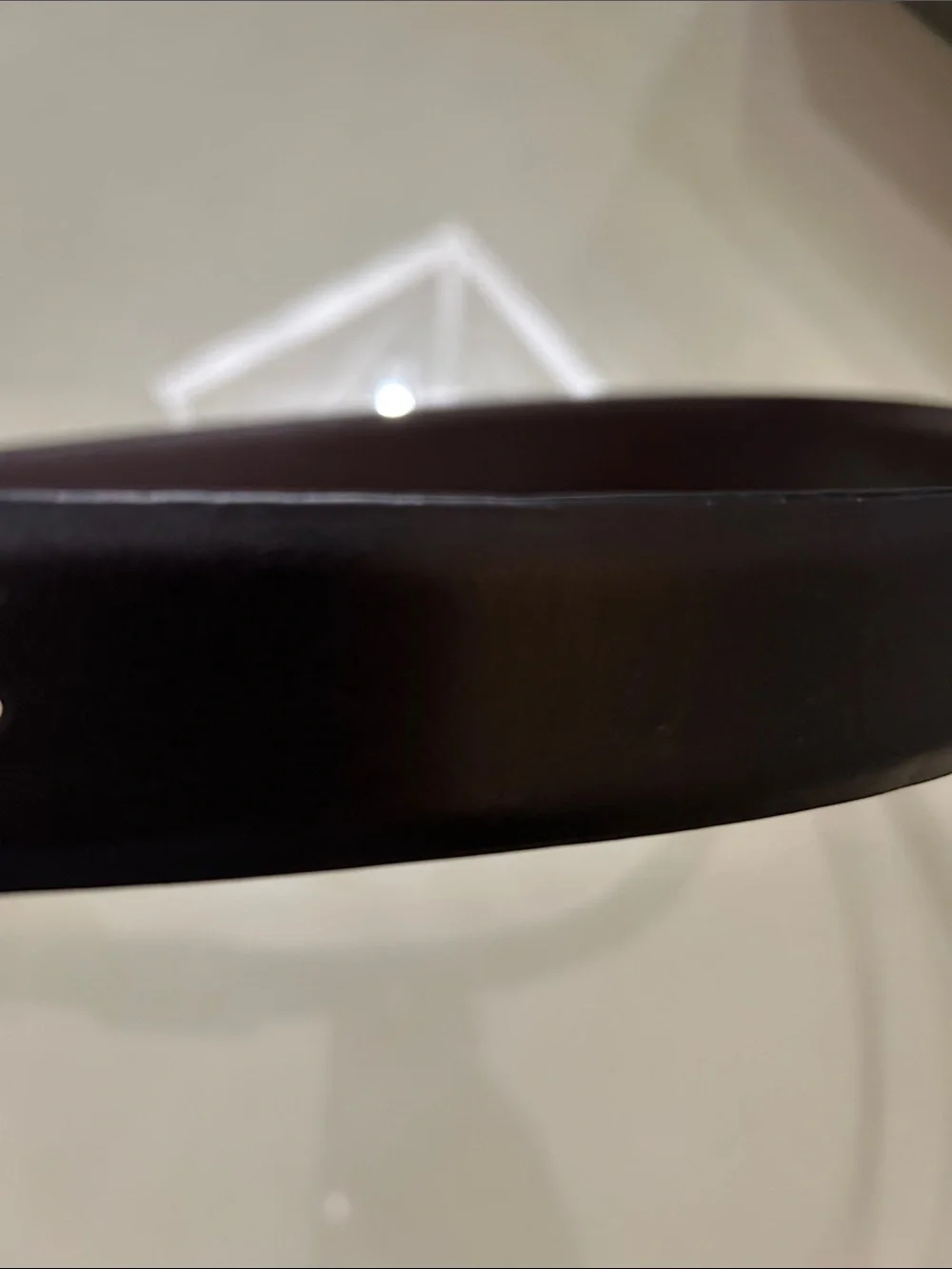 Men's Dark Brown Leather Belt with Rectangular Brushed Metal Buckle